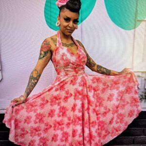 Rockin Bettie Boulevard Nights Wild Carnation Dress Plus Size 3Xl-New With Tags